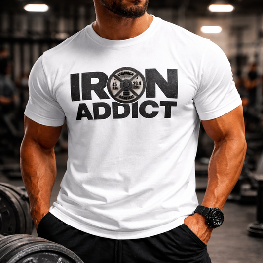 Unisex Gym Iron Addict Tee.